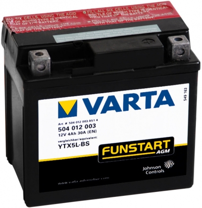 VARTA YTX5L-BS AGM Motor Accu / TX5L-4 / TX5L-BS